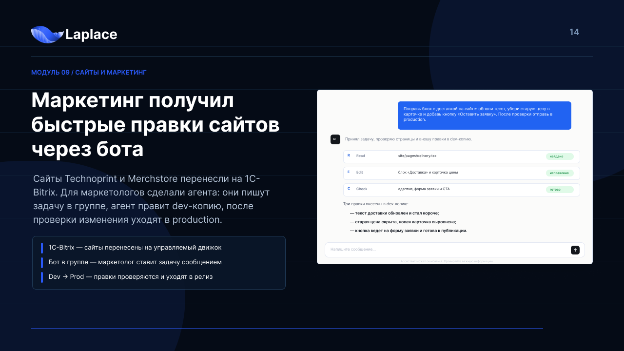 AI-агент для правок сайтов через рабочую группу